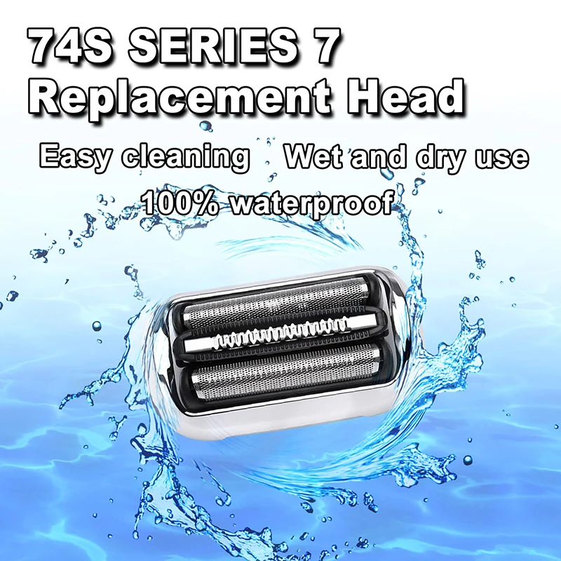 2PC Electric Shaver Replacement Heads Compatible with Braun Series7 Models 74S Mesh Blade Fits 7000CC 7020s 7025s 7027cs 7071cc