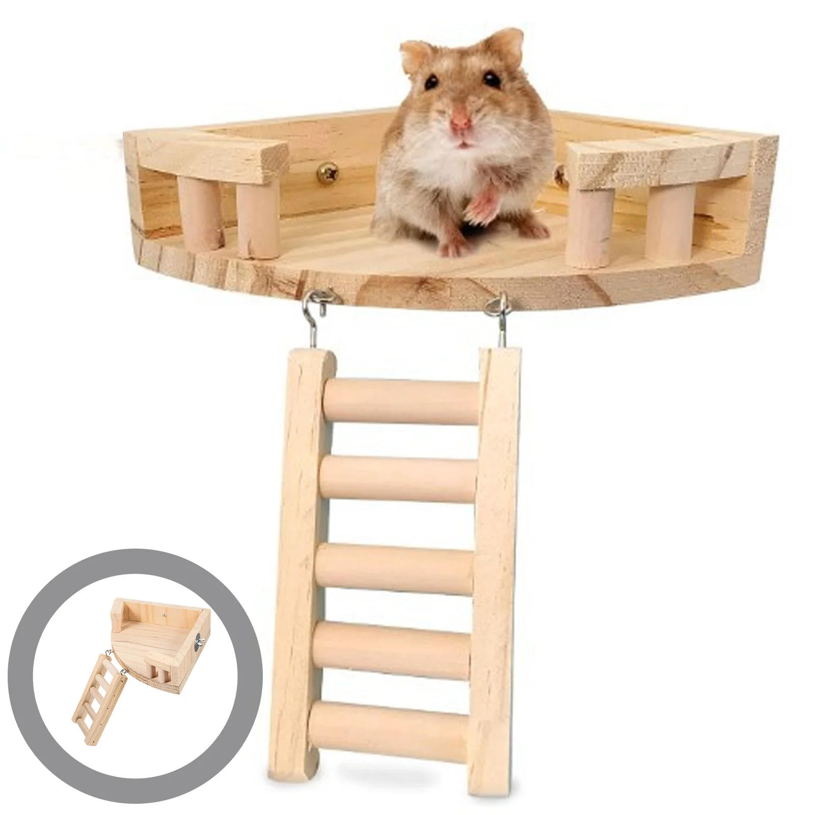 

1 set Wooden Hamster Climbing Ladder Set Small Pet Play Platform Exercise Accessory For Rat Chinchilla Cage Decor Squirrel
