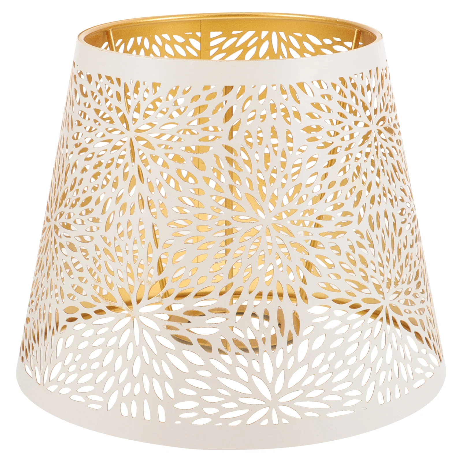 

Metal Lamp Shade E27 Interface White Gold Pattern Durable Iron Modern Bedroom Hollow Design Easy Clean Wire Mesh Cover Lampshade
