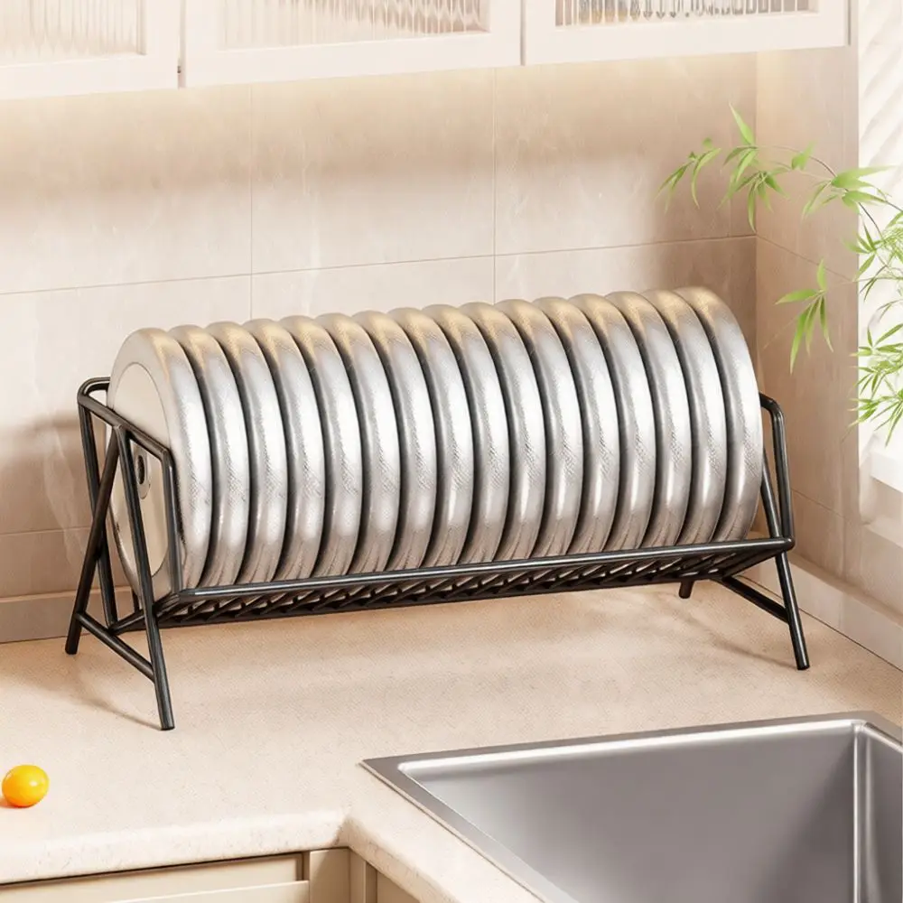 Kitchen Countertop Storage Organizer Metal Dish Drying Rack Shelves For Bowls Plates Utensils Cabinet Space Saver