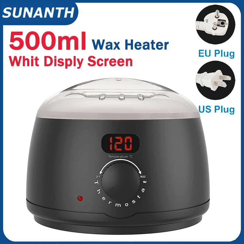 

500 мл расплавитель восковых бусин с ЖК-дисплеем температуры, профессиональный нагреватель воска для удаления волос на руках, ногах, нагреватель воска для твердых восковых бусин