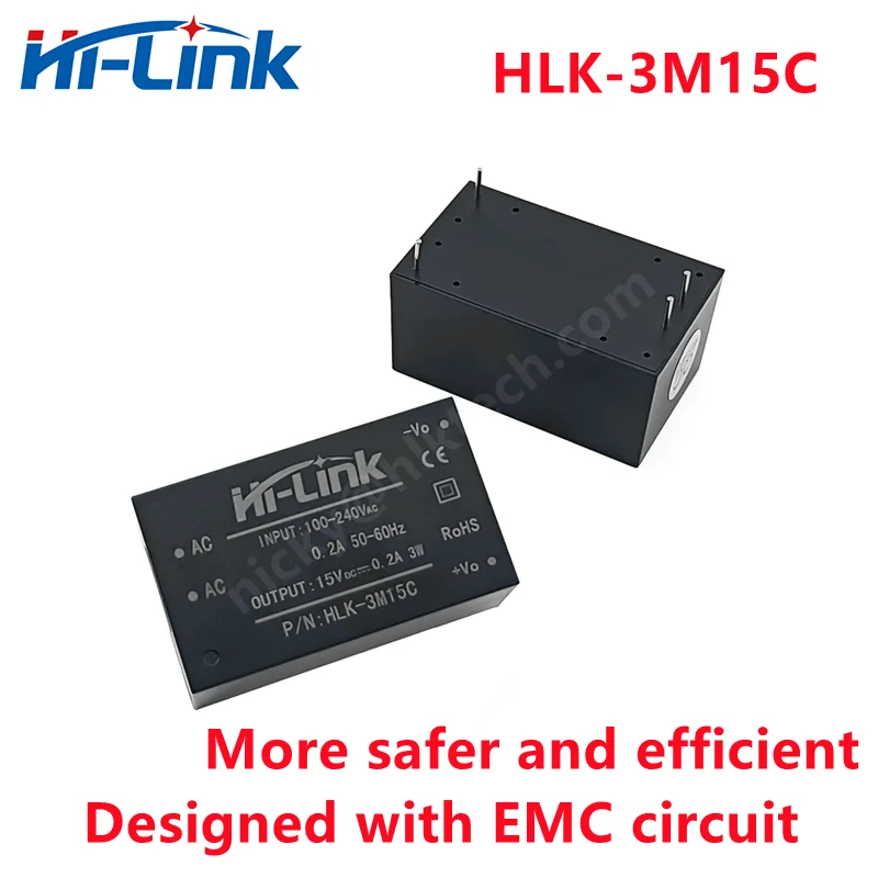 Free ship Hi-Link New 3W EMC circuit AC to DC switching power supply module HLK-3M15C 220V/110V to 15V 200mA isolated converter