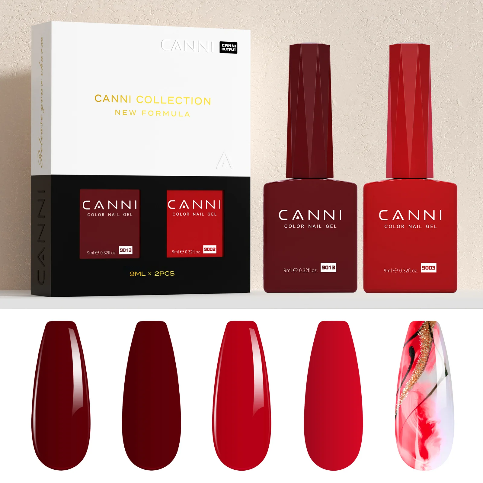 2 Stück*9ml CANNI HEMA FREE Diamond Top Coat PH-Bond zum Dehydrator Semi-Permanent Nagel-Gel-Lack Abziehbarer UV-LED-Gel-Nagellack – Detail 2