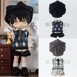 Ob11 Doll Clothes English Style Student Uniform Doll Diamond Plaid Vest Suit Doll Shorts For Molly Gsc Ymy P9 P10 Body Uf Doll