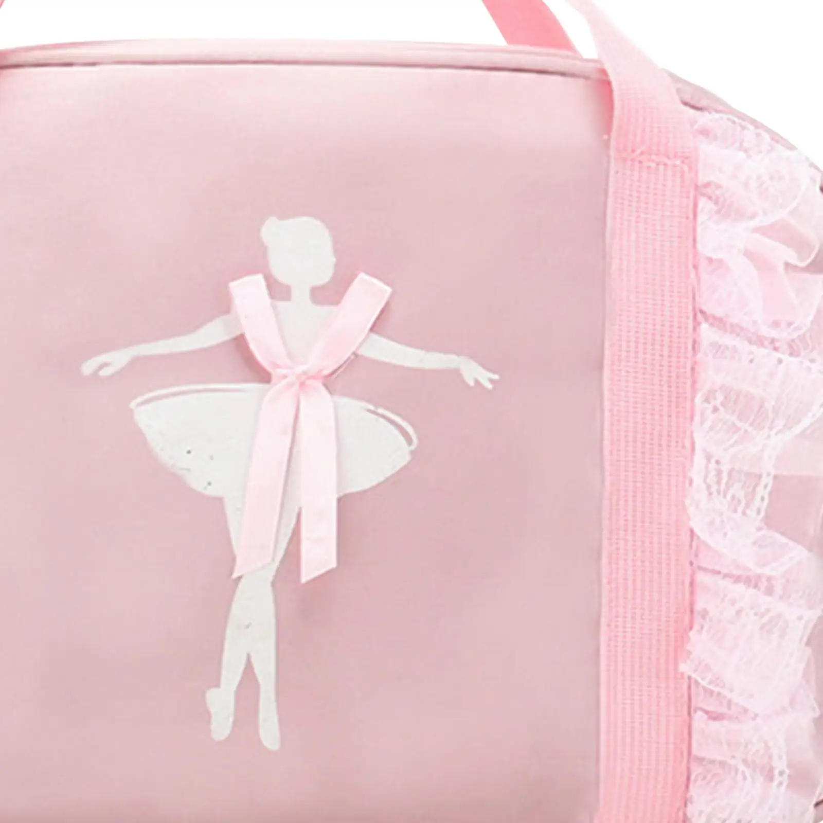Ballerina Dance Bag for Girls Nylon Duffle Travel Tote Cute Tutu Print Adjustable Shoulder Strap Kids Gymnastics Swimming Carry