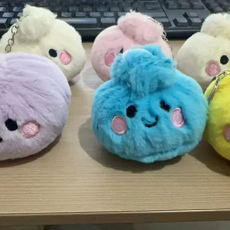 5pcs Dumpling Plush Toy Keychain Stuffed Doll Soft Squishy Stress Relief Pendant Bag Charm Blind Box Birthday Gift Kids Girls