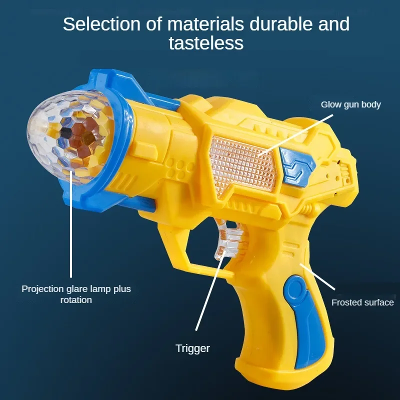 Pistola giocattolo elettrica luminosa per bambini pistola per proiezione a colori musica Flash suono e pistola leggera regalo di compleanno per ragazzi e ragazze