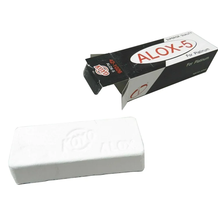 KOYO ALOX-5 White Buffing Bar 320g Japanese Polishing Compound Mirror Finish for Platinum Titanium Non-Ferrous Metals