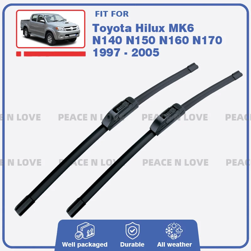 

Front Wiper Blades Set Kit For Toyota Hilux MK6 N140 N150 N160 N170 1997 - 2005 Windshield Brushes Windscreen Window Accessories