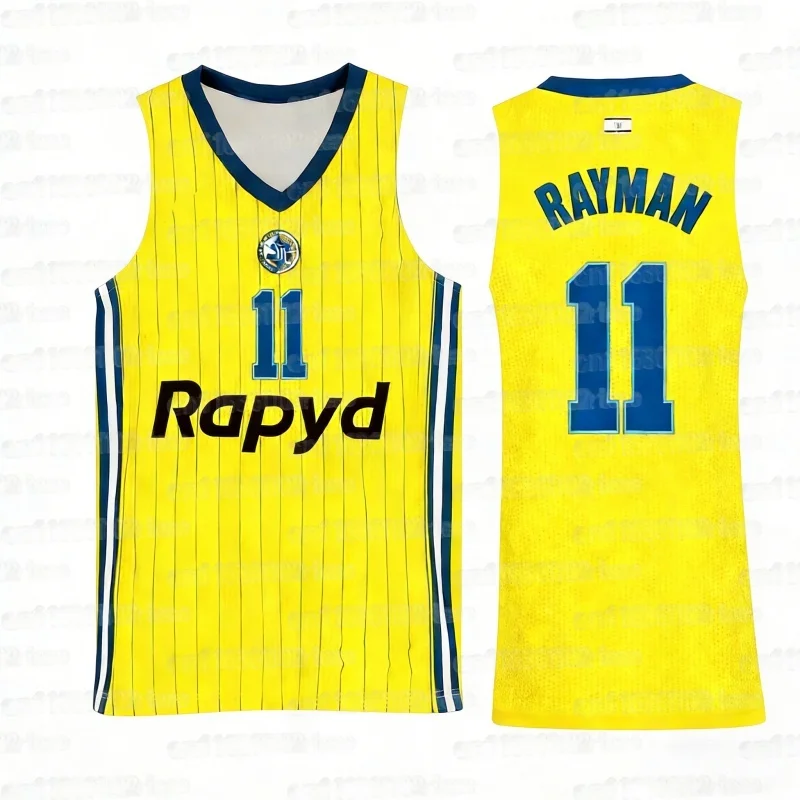 2026 Sommer Neue Israelische Basketball-Trikots Maccabi Tel Aviv Basketball-Anzug Atmungsaktiv Schnelltrocknend 3D-Druck Fan-Heimtrikot – Detail 8
