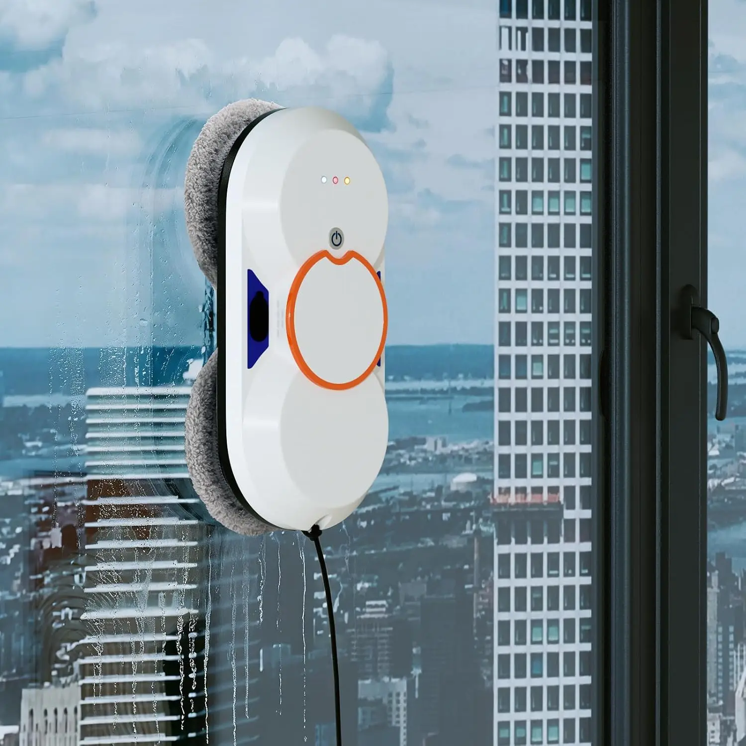 2026 New Upgrade Smart Window Cleaning Robot - 5600Pa Suction Power, Double Ultrasonic Spray, 2 30ml Tanks, Smart Navigation