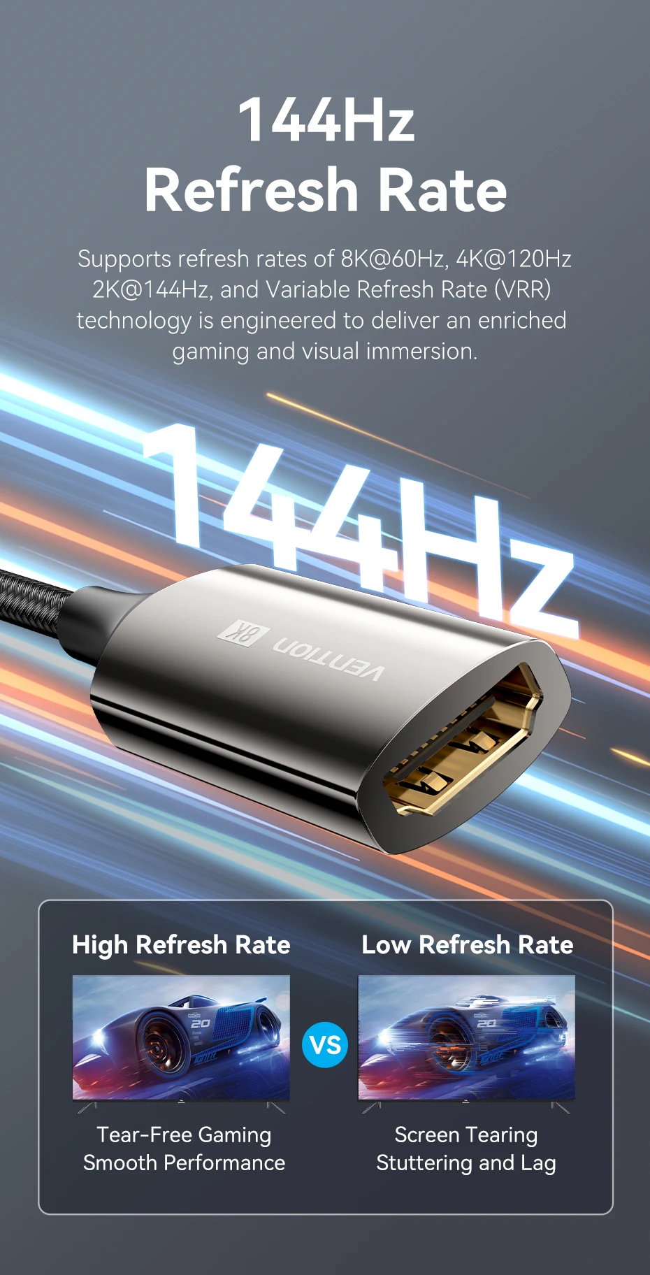 Vention DisplayPort zu HDMI Adapter 4K Stecker DP zu HDMI Buchse Video Audio Konverter für PC Laptop Projektor DisplayPort zu HDMI – Detail 2