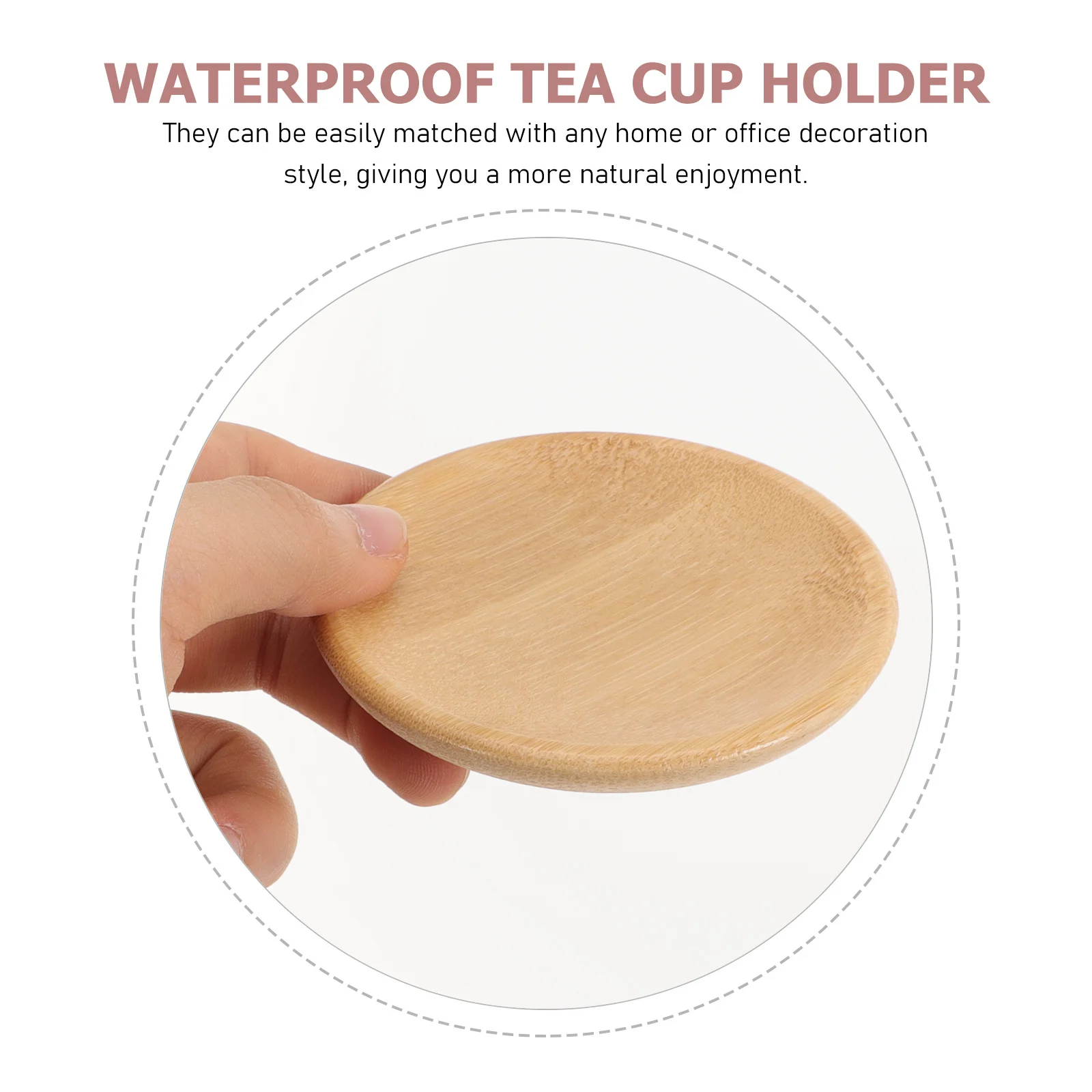 

1Set Bamboo Coaster Set Rustic Heat Resistant Absorbent Cup Mat for Dining Table Office Home Beverage Drink Protection