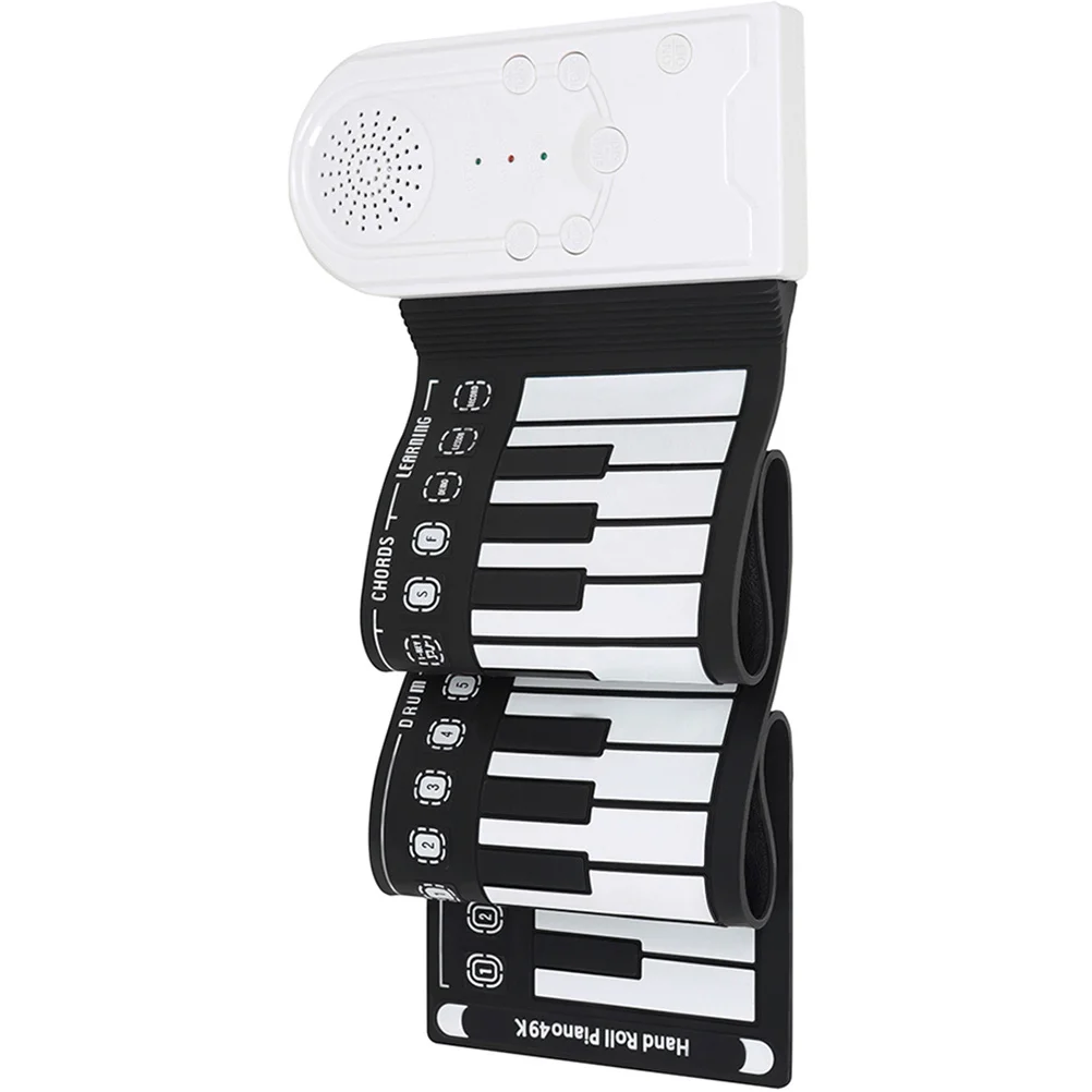 

Portable 49-Keys Foldable Roll- Piano Silicone Keyboard Long Service Playing Roll-Up Piano