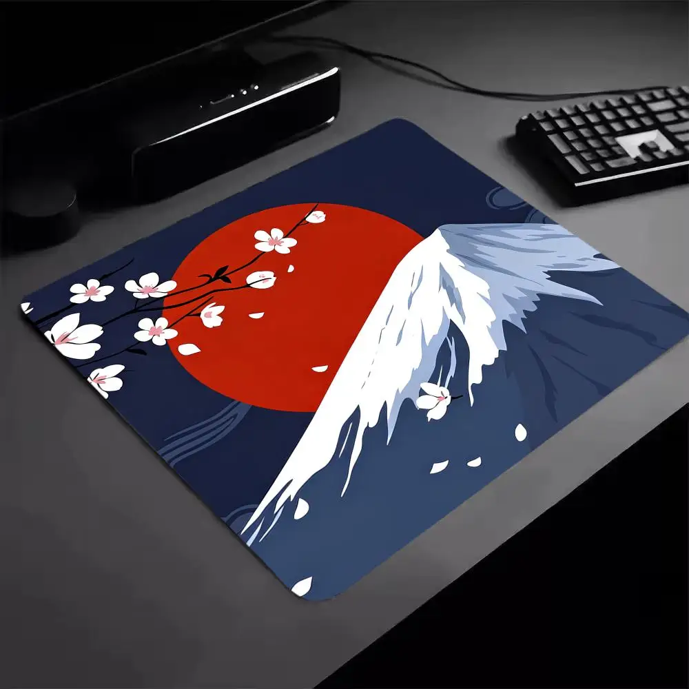 Kawaii Sakura Sun Mouse Pad Keyboard Desk Mat Mount Fuji Mousepad Gaming Accessories Small Gamer Decoracion Gamer PC XS Mausepad