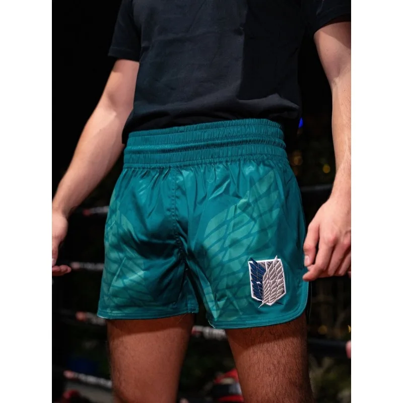 2026 Summer Survey Corps Attack on Titan Muay Thai Shorts Men's Oversized Breathable Quick Drying Sports Shorts Fighting Shorts