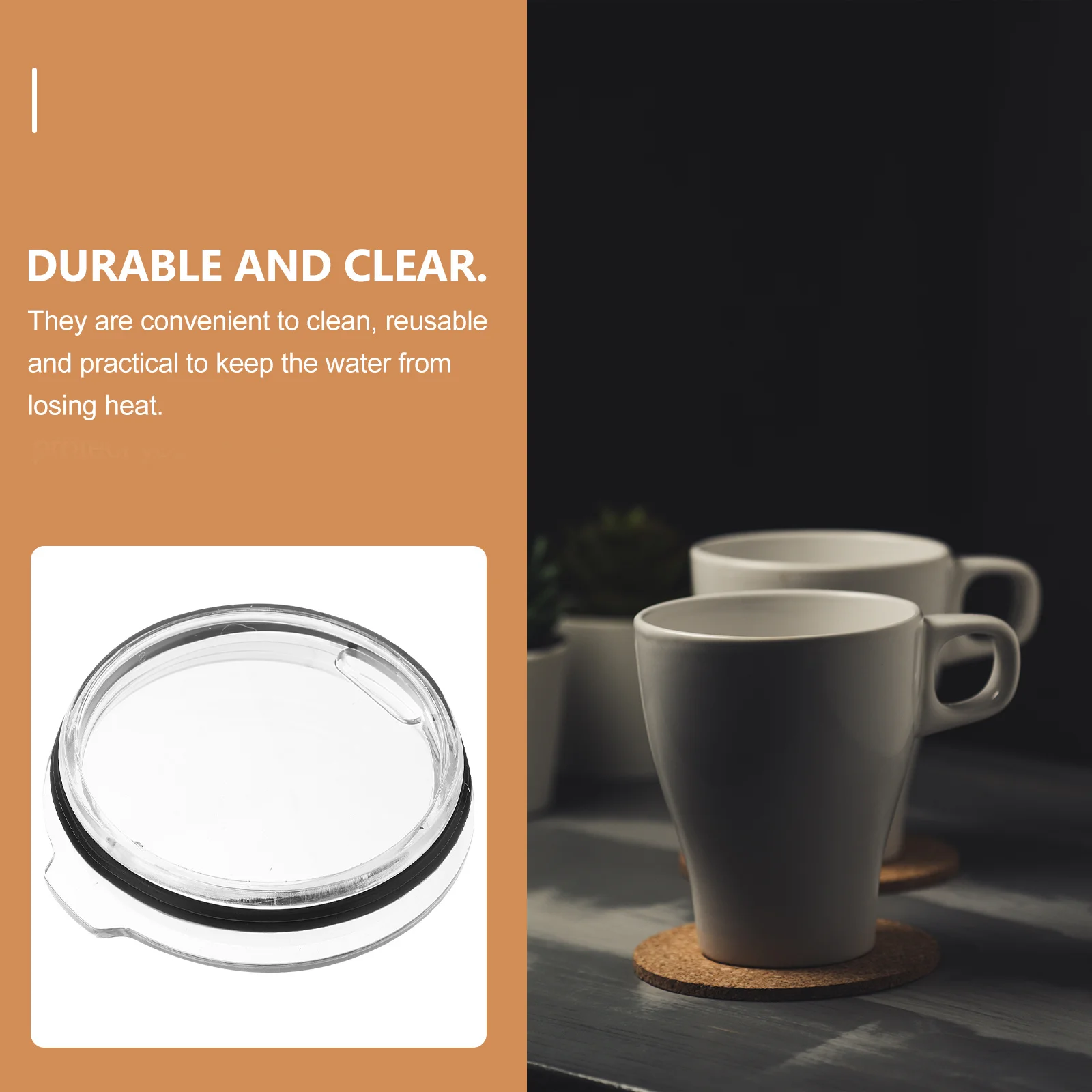 

4Pcs Cup Lids for Tumblers Heavy Duty Replacement Lid 30Oz Portable Leak Proof Seal Cover Reusable Drink Top Tumbler Lid