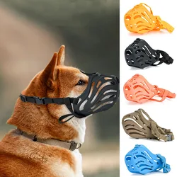 Adjustable Dog Mouth Muzzle Soft Silicone Breathable Mesh Strong Basket Small&Large Dog Mouth Muzzles Pet Training Accessories