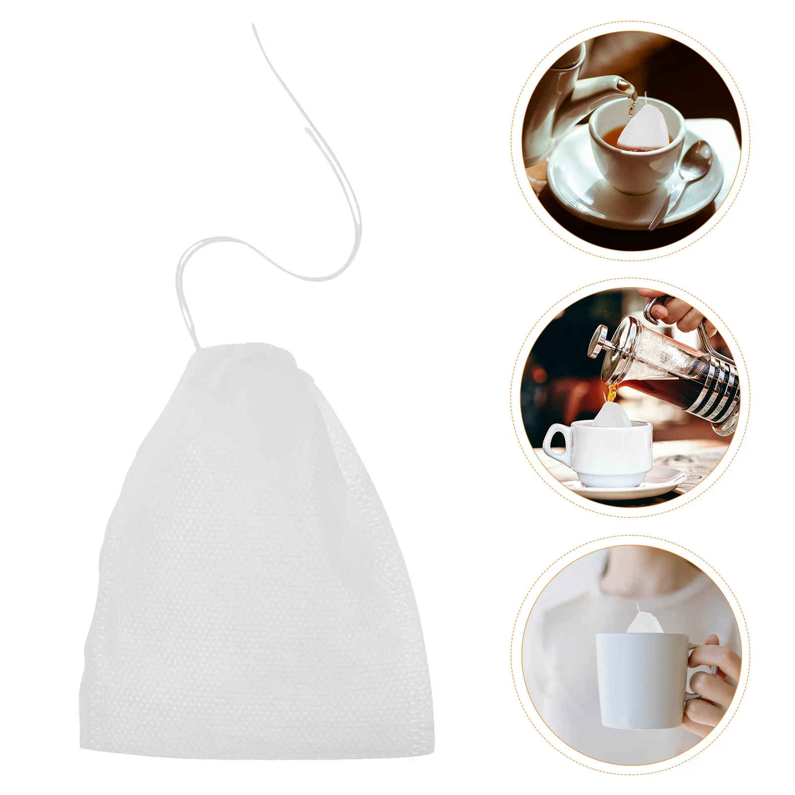 

500Pcs Reusable Muslin Drawstring Tea Bags Fine Mesh Filter Pouches 8x10cm for Loose Leaf Herbs Tea Spices Cooking Broth Cold