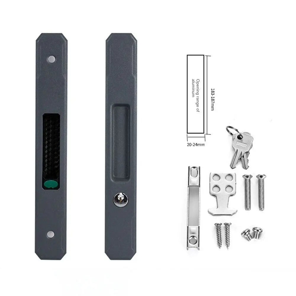 

Durable Stainless Steel Sliding Door Lock Durable Embedded Lock Window Latch Invisible Handle Lock Sliding Window
