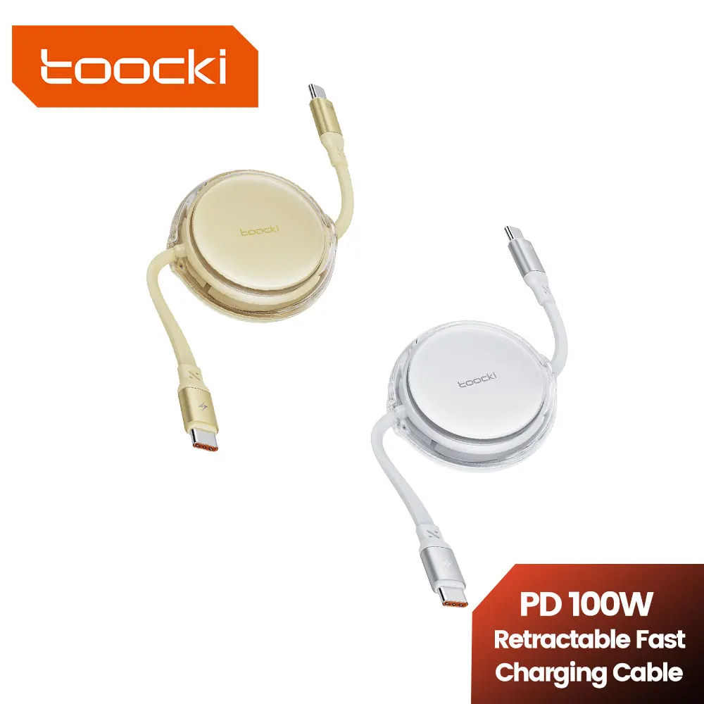 

Toocki Выдвижной кабель PD100W USB C — USB C для iPhone 17 16 15 Pro Max PD Шнур для быстрой зарядки данных Тип C Кабель для зарядного устройства Провод
