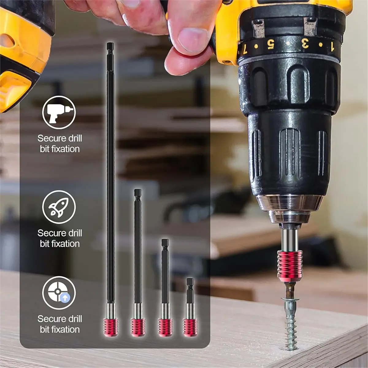 Oct Sale 4PCS Magnetic Drill Bit Extension Set, 1/4
