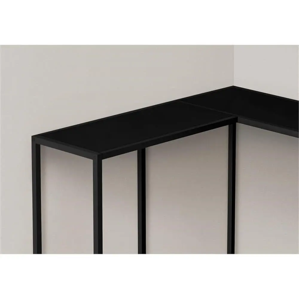 Black Metal Console Table Narrow Entryway Corner Living Room Bedroom Laminate, Customized view 4
