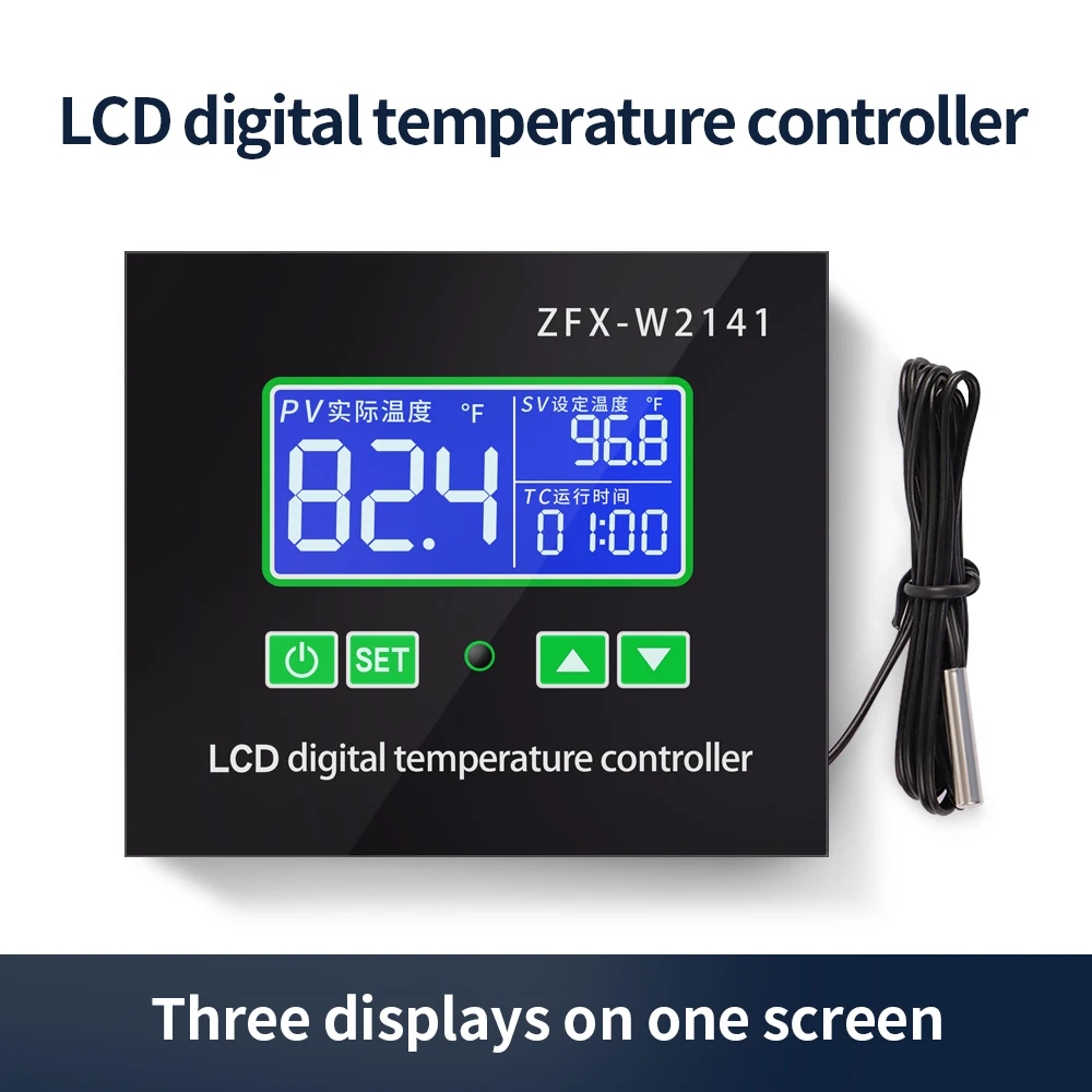 AC 220V Digital LED Thermostat Regulator Incubation Heating Cooling Temperature Controller Time Switch Control Relay ZFX-W2141