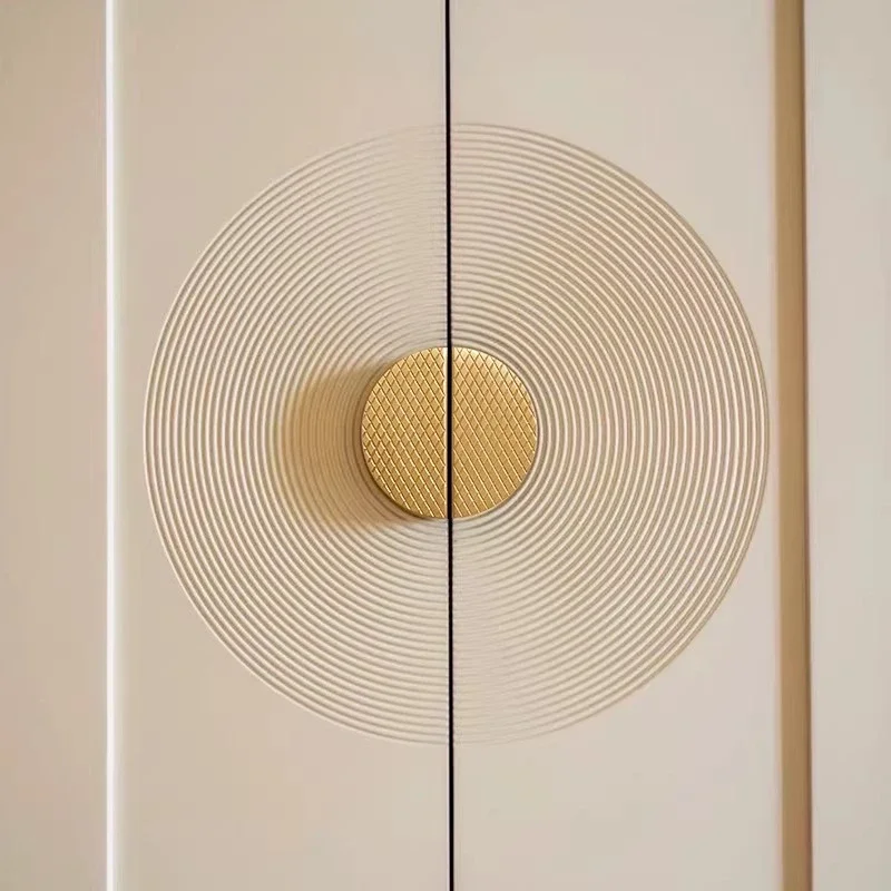Modern Knobs Furniture Hardware Kitchen Accessories Brass Semicircular Cabinet Door Knob Handle Desk Drawer Pulls/Vertical Lines