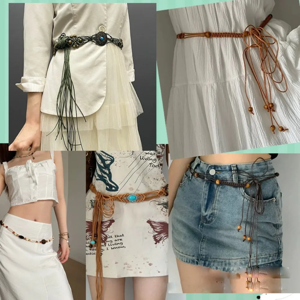 

New Bohemian Ethnic Style Waist Chain Hand Woven Retro Body Chain Jewelry Accessories Beach