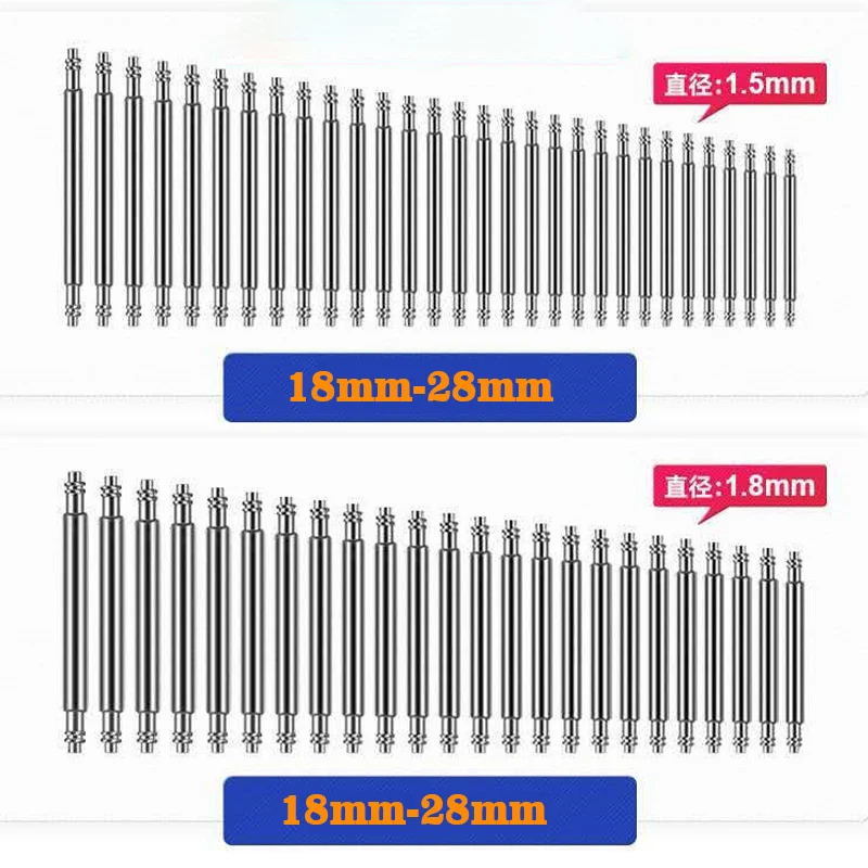 

20PCS Dia1.5mm 1.8mm Spring Bars fit 18mm 20mm 22mm 24mm 26mm 28mm Watch Strap 316L stainless steel Watch Bracelet Links