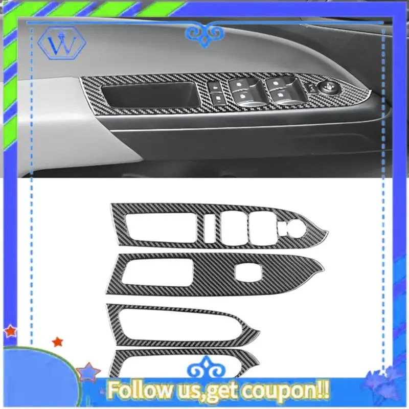 

M46K-Car Window Switch Panel Kit Window Lifter Control Switch Panel Cover Trim For Colorado 2015-2022 Soft Carbon Fibe