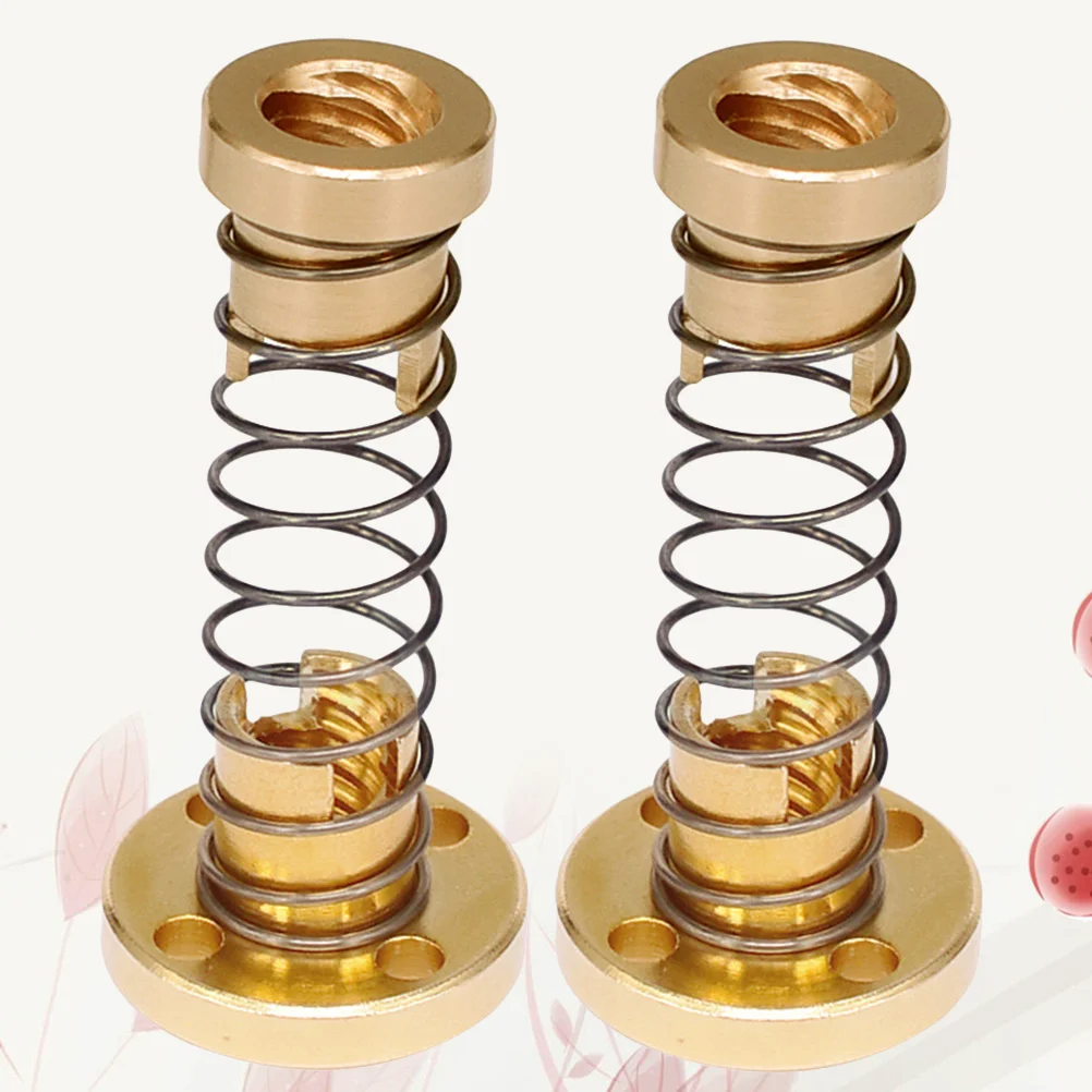 2 jeux d'écrous T8, plomb de dégagement, vis à pas de 2mm et accessoires mécaniques pour imprimante 3D dorés