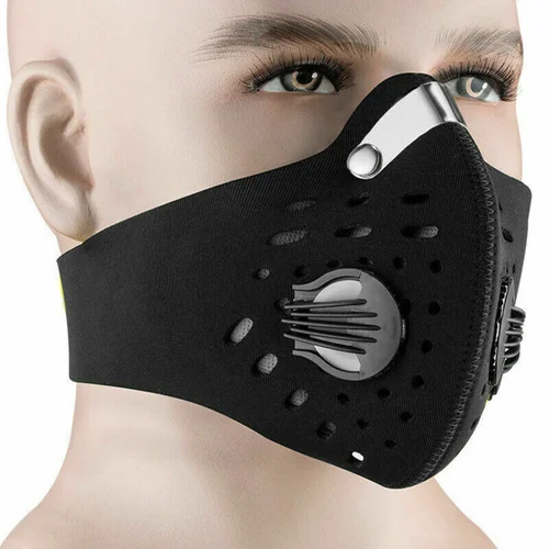 Imagen 2 del producto Máscaras faciales reutilizables para deportes al aire libre para hombres, máscaras a prueba de polvo, carbón activado, máscara de polvo con filtro adicional de algodón, Cosplay de Halloween