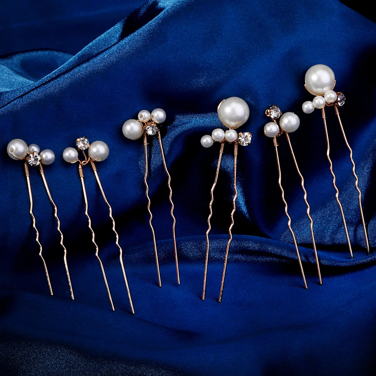 6PCS Beliebte handgemachte Hochzeit Haarnadeln Braut Kristall Perle Blume Haarspange Braut Haarschmuck Zubehör – Detail 17