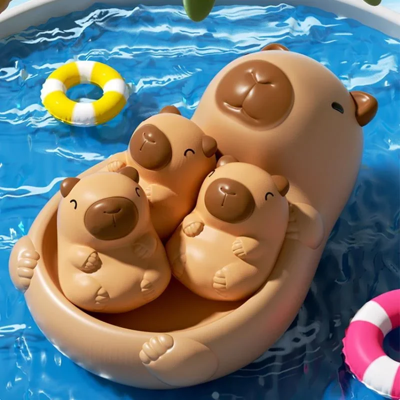 1 مجموعة الطفل الأم الحيوان ختم حوض لعبة العائمة التفاعلية المياه اللعب كابيبارا الحيوان للاستحمام بركة الشاطئ حوض الاستحمام اللعب #2
