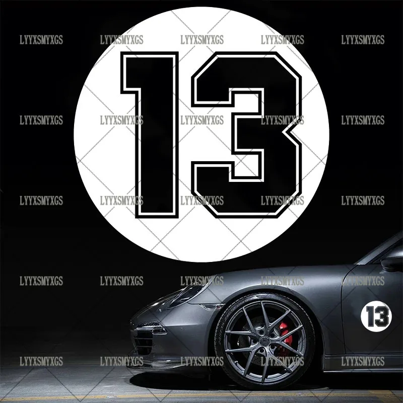 

Самоклеящиеся автомобильные наклейки с индивидуальным номером 13, водостойкие солнцезащитные виниловые наклейки из ПВХ, оптовая продажа автомобильных аксессуаров