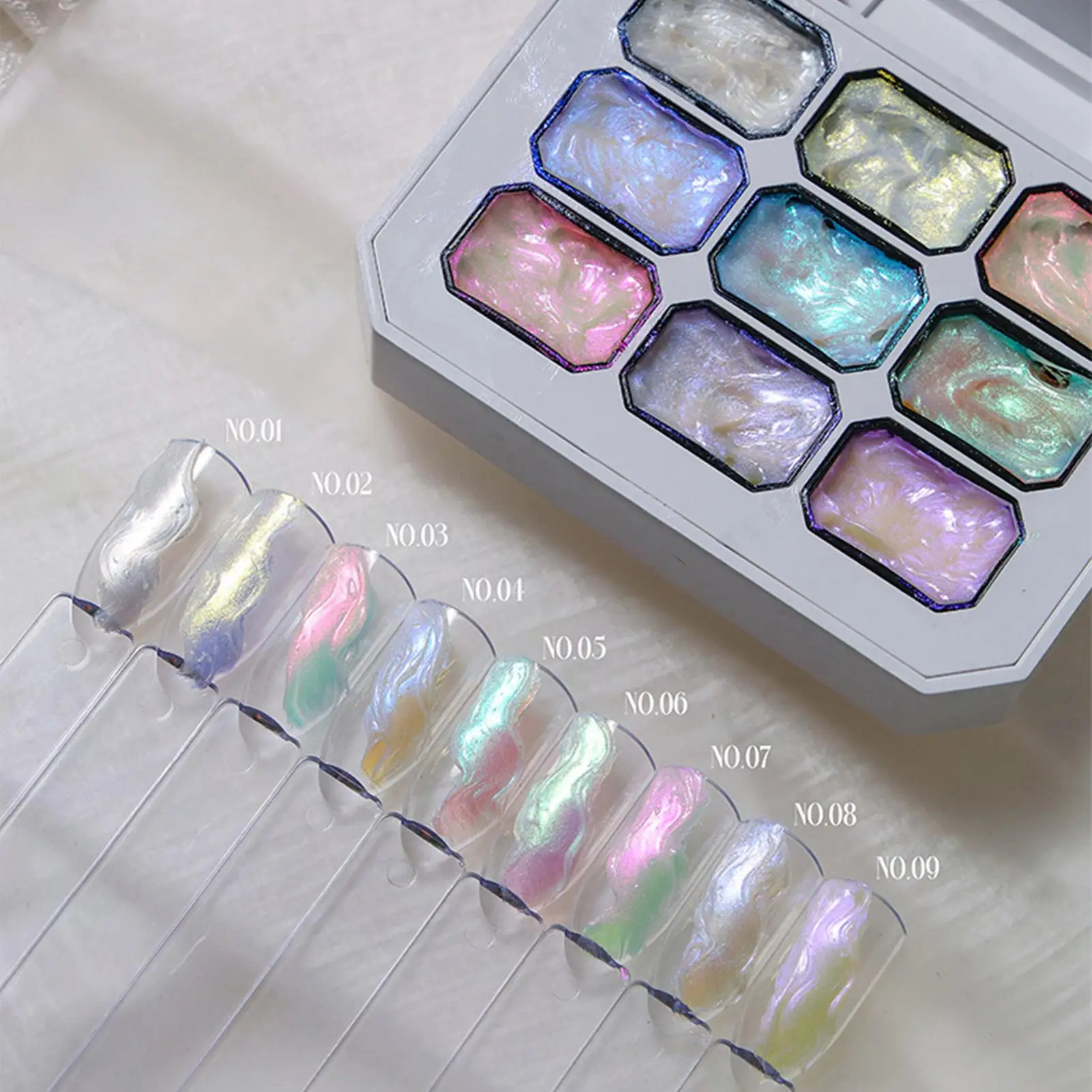 9 Colors Nail Patting Gel Set, Beginner Friendly Non-Flow Gradient Manicure Paint, Long-Lasting No-Chip Sponge Tap Gel Palette