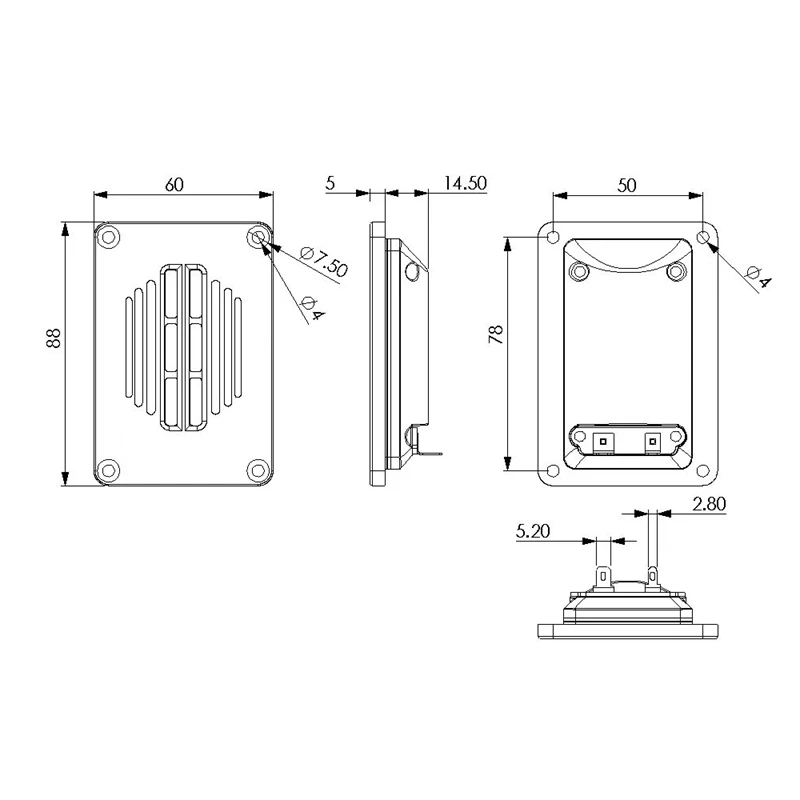 HIFIDIY LIVE 3 inch Aluminum Ribbon Tweeter Speaker Unit 4 OHM 30W Treble Loudspeaker AL-6088 Super belt type high loudspeaker