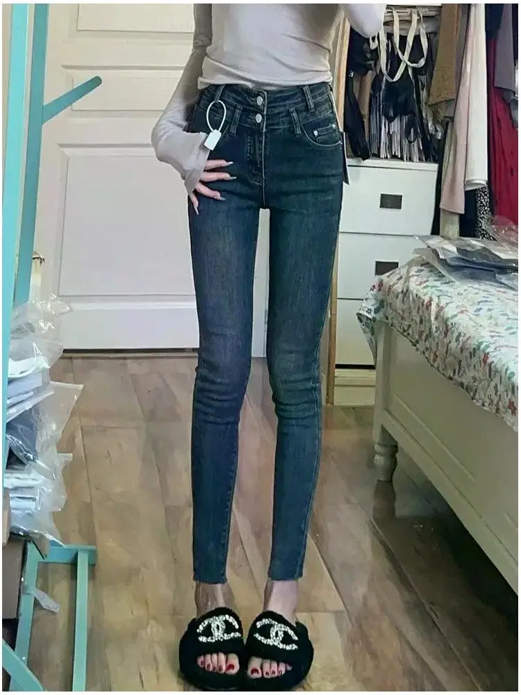 

Джинсы с высокой талией, эластичные, на флисовой подкладке, облегающие, женские, больших размеров, для фигуры типа «груша», скрывающие недостатки, утягивающие, фасон «карандаш»