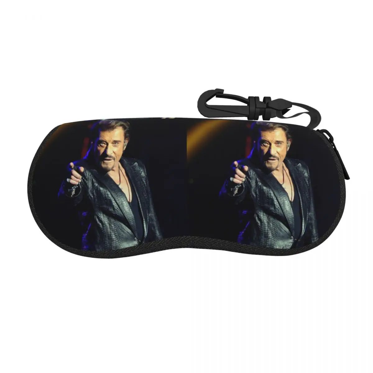 Johnny Hallyday Rock Star Glasses Case Anti-Fall Zipper Singer Eyeglasses Protector Vintage Eyeglasses Box