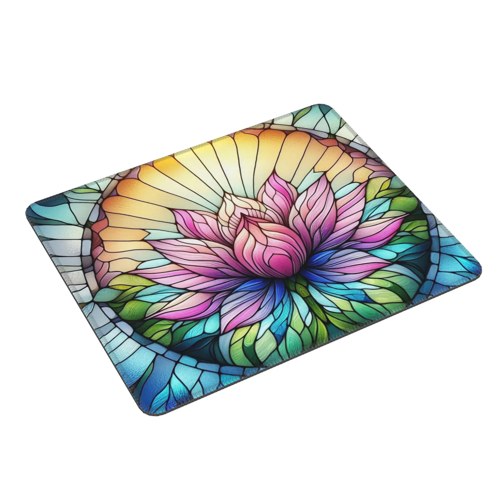 Lotus Art Glass Mouse Pad Computer Keyboard Mouse Mat Gamer PC Laptop Desk Mat Office Accessories Table Mats