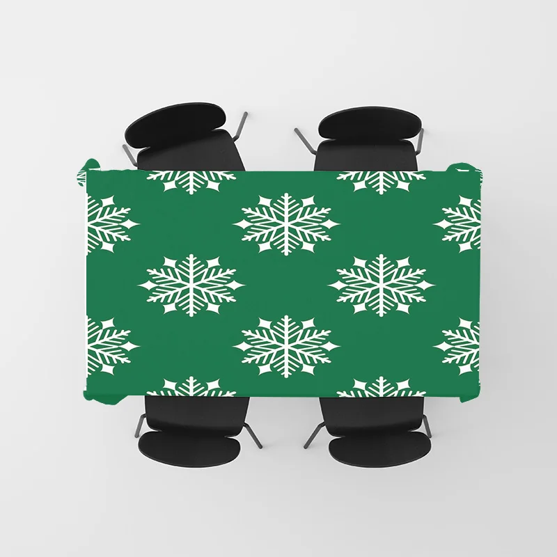 مفرش طاولة ندفة الثلج الأخضر لتزيين المنزل لحفلات عيد الميلاد وعطلات عيد الميلاد وغرفة الطعام وديكورات المطبخ #5