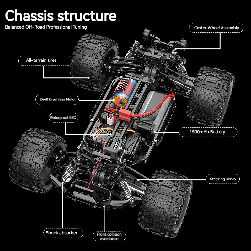 Novo kf18 escala 1:14 carro elétrico sem escova de alta velocidade função completa 3s tração nas quatro rodas rc veículo de escalada off-road brinquedo presente