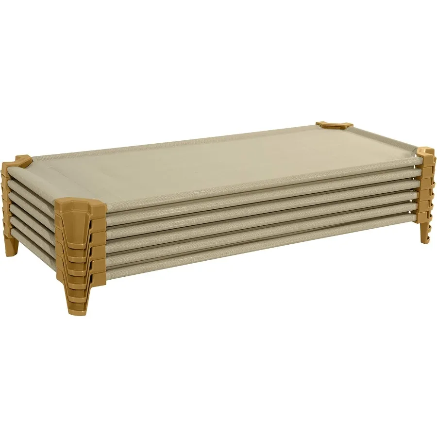 

Штабелируемые детские кроватки для 52-коричневых, готовые к сборке детские кроватки для сна для дошкольников, детского сада, набор из 6 деревянных конструкций