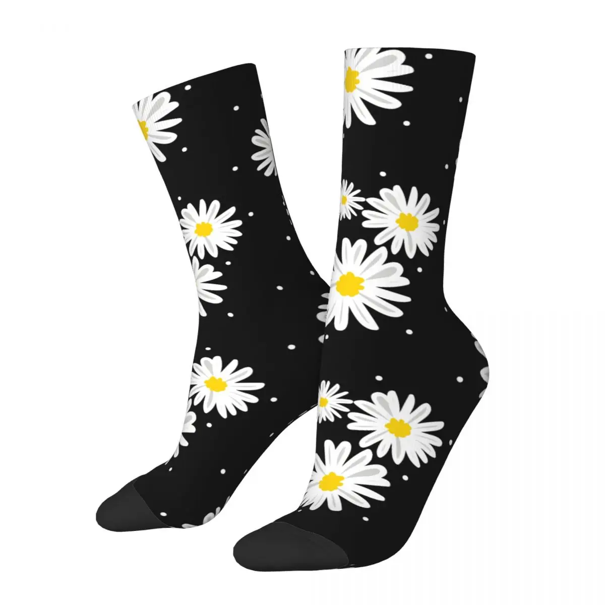 

New Male Men Socks Hip Hop Daisy Flower Sock Polyester High Quality Women's Socks Spring Summer Autumn Winter