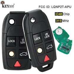 ID FCC del chip KEYECU 315MHz ID48: pieza LQNP2T-APU # : 8688799   Llave remota abatible para VOLVO S60 S80 V70 XC70 XC90 2004-2015