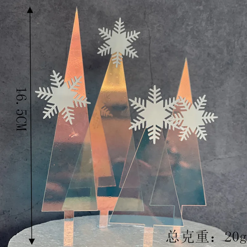 Frozen snow Cake Decoration Acrylic Snowflake Castle Tree Cake Topper winter Snowflake Theme girls Birthday Party decor supplies
