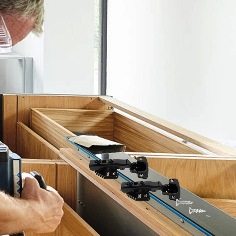 

3Pcs Kitchen Cabinets Hinges Full Overlay Stainless Steel Soft Close Damping Concealed Hinges for Silent Smooth Door Closing