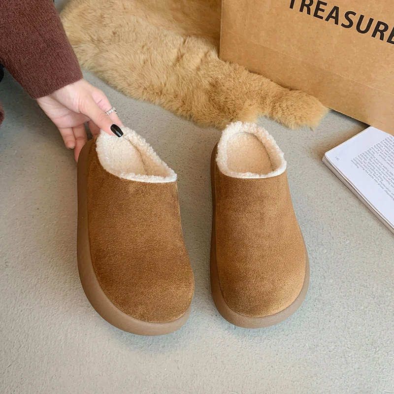 أحذية قطنية نسائية شتوية من الصوف 2025 أحذية ثلج جديدة دافئة ومقاومة للبرد ونعل منصة #2
